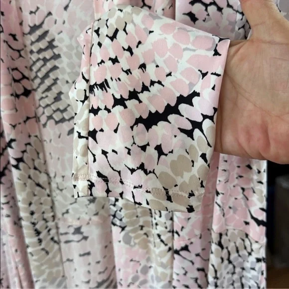 Kasper Stylish Pink and Gray Patterned Cardigan size large drape - Picture 6 of 6